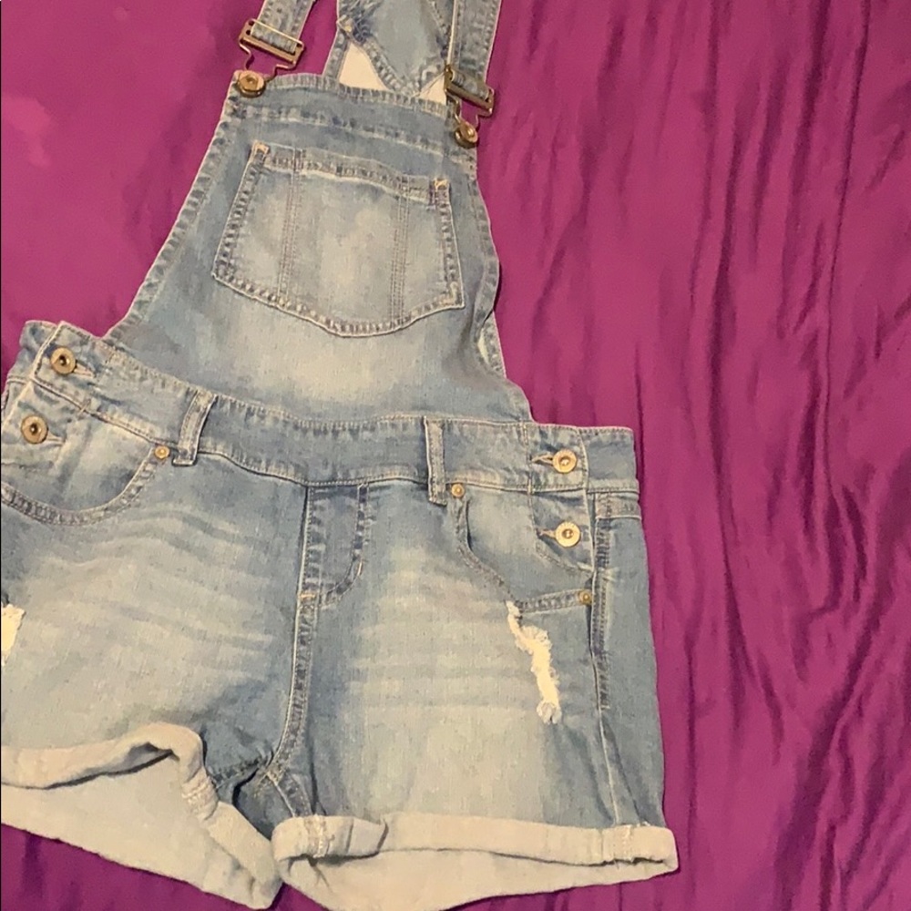 Denim Overall Shorts